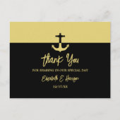 Nautical Anchor - Black Gold - Weddenschap Harteli Briefkaart (Voorkant)
