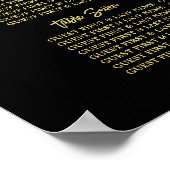 Nautical Anchor, Black Gold, Wedding Seating Chart Poster (Hoek)