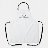 Nautical anchor black white white Custom Boat Name Schort (Voorkant)