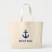 Nautical Anchor Boat Bag Grote Tote Bag (Voorkant)