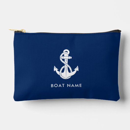 Nautical Anchor Boat Name Minimalist Custom Etui (Voorkant)