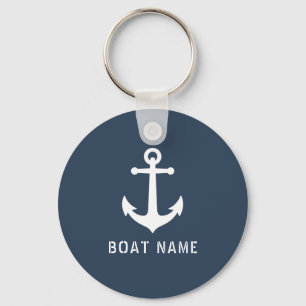 Nautical Anchor Boat of Naam Grey Blue Sleutelhanger