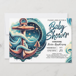 Nautical Anchor Boy Baby shower Kaart
