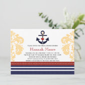 Nautical Anchor Bridal Shower Invitations Kaart (Staand voorkant)
