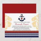 Nautical Anchor Bridal Shower Invitations Kaart (Voorkant / Achterkant)