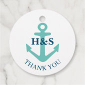 Nautical anchor bruiloft bedankt jullie gunsten. bedankjes labels (Achterkant)