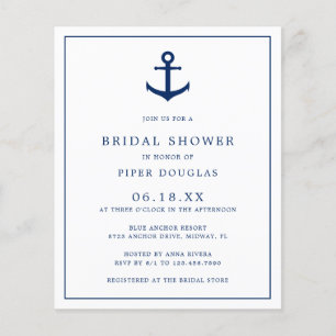 Nautical Anchor Budget Bridal Shower Flyer