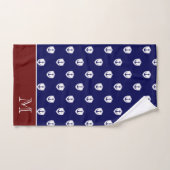 Nautical Anchor Burgundy Bathroom Ocean Navy Bath Bad Handdoek (Handdoek)