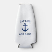  Nautical Anchor Captain Name Navy & White Flesjeskoeler (Voorkant)