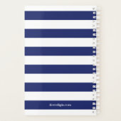 Nautical Anchor Captain Navy Blue Stripe Planner (Achterkant)
