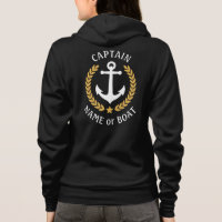 Nautical Anchor Captain of Boat Name Gold Laurel