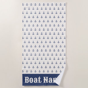 Nautical Anchor Coastal Stripes Marine Blauwe Crèm Strandlaken