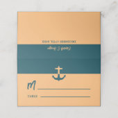 Nautical Anchor - Coral Blue - Beach Weddenschap (Buitenkant ongevouwen)