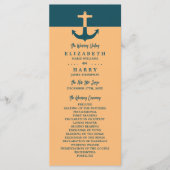 Nautical Anchor - Coral Blue - Wedding Programme Programma (Voorkant)