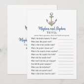 Nautical Anchor Couple's Shower Trivia games Kaart (Voorkant / Achterkant)