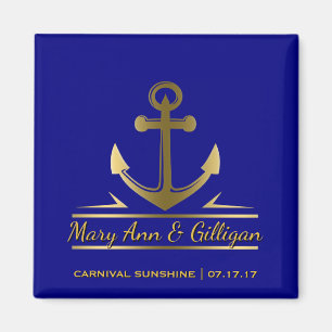 Nautical Anchor Cruise Ship Wedding Favor Navy Magneet