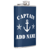 Nautical anchor custom boot Captain name drink fla Heupfles (Rechts)