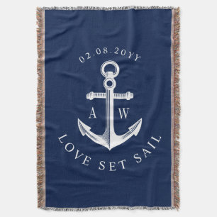 Nautical Anchor Custom Navy Deken
