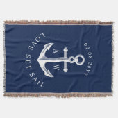 Nautical Anchor Custom Navy Deken (Voorkant)