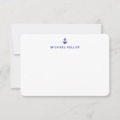 Nautical Anchor Custom Navy Note-kaarten Bedankkaart (Voorkant)