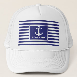 Nautical Anchor Design Navy Blue Striped Pet