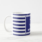 Nautical Anchor Design Navy Blue White Stripe Mok (Links)