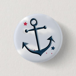 Nautical Anchor Design Round Button