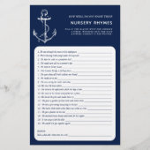 Nautical Anchor Double Side Navy Baby shower Games (Voorkant)