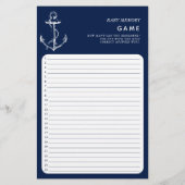 Nautical Anchor Double Side Navy Baby shower Games (Achterkant)