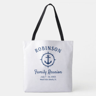 Nautical Anchor Family Reunion Navy Blue & White Draagtas