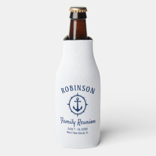 Nautical Anchor Family Reunion Navy Blue & White Flesjeskoeler