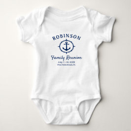 Nautical Anchor Family Reunion Navy Blue & White Romper