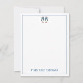 Nautical Anchor Flip Flops Personalized Notitiekaartje (Voorkant)