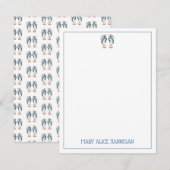 Nautical Anchor Flip Flops Personalized Notitiekaartje (Voorkant / Achterkant)