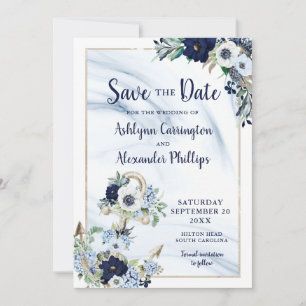Nautical Anchor Floral SAVE DE DATUM