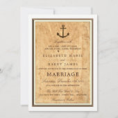 Nautical Anchor Framed  Paper Wedding Kaart (Voorkant)