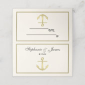 Nautical Anchor Gold Framed 2 Escort Kaart (Buitenkant ongevouwen)