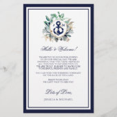 Nautical Anchor Greenery Wedding Welkomstroute (Voorkant)