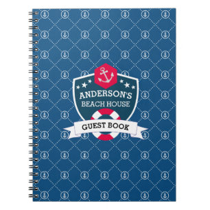 Nautical Anchor Icons Beach House Guest Book Notitieboek