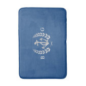 Nautical Anchor, Laurel Wreath Monogram Bath Mats Badmat (Voorkant Verticaal)