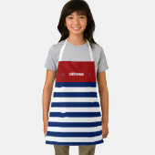 Nautical Anchor Marine Navy Blue White Stripes Schort (Insitu)