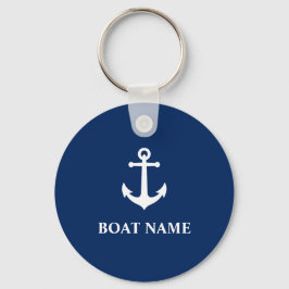 Nautical Anchor met uw naam van de boot Sleutelhanger