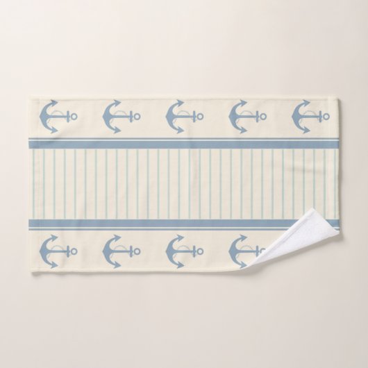 Nautical Anchor Modern Abstract Stripe Bad Handdoek (Handdoek)
