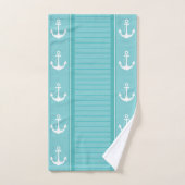 Nautical Anchor Modern Abstract Stripe Bad Handdoek (Handdoek)
