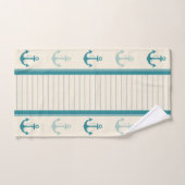 Nautical Anchor Modern Abstract Stripe Bad Handdoek (Handdoek)
