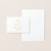 Nautical Anchor Monogram Dank je Kaart (Display)