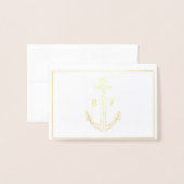 Nautical Anchor Monogram Dank je Kaart (Voorkant met envelop)