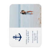 Nautical Anchor Monogram Foto Save the Date Magneet (Verticaal)