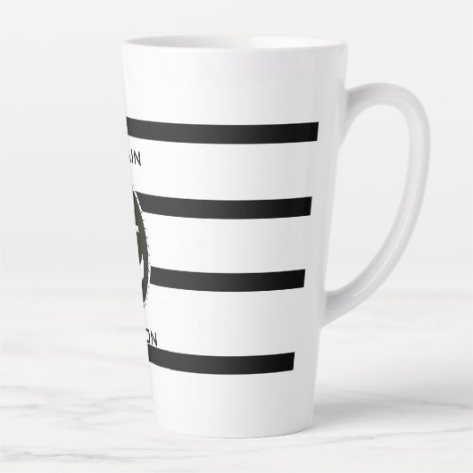 Nautical Anchor Monogram Latte Mok (Rechts)