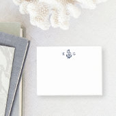 Nautical Anchor Monogram Navy Blue Post-it® Notes